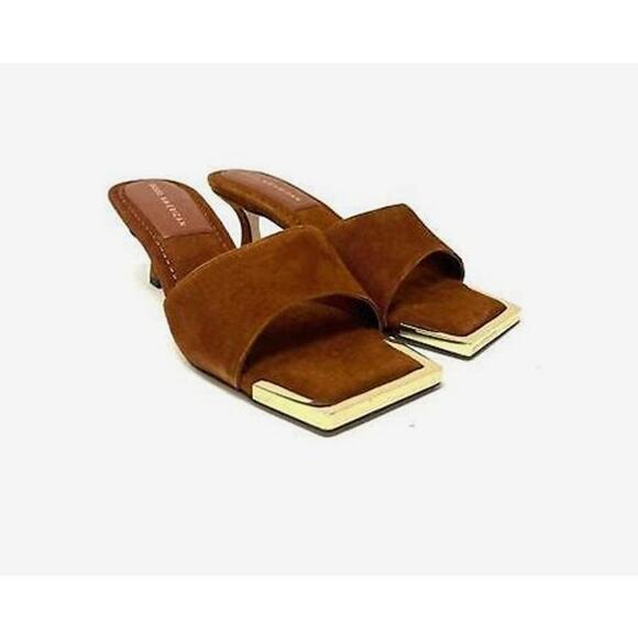 Good American Shoes - NWT Good American Women's Suede Tobacco Slides Sz 8.5